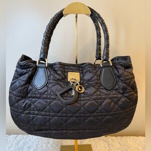 Christian Dior Charming Cannage
Quilted Satin Tote bag in black